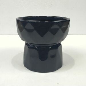 Ceramic raised pet food bowl black dog or cat